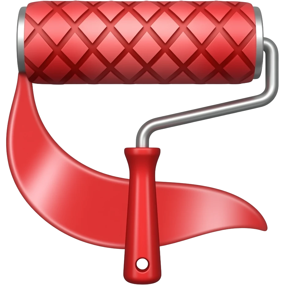 paint roller red emoji