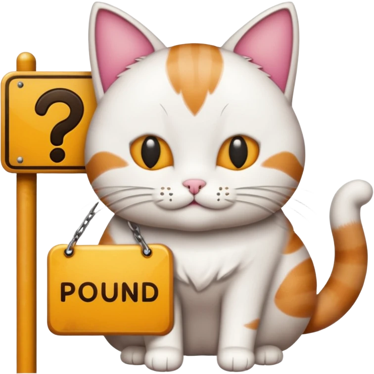 A sign that says pound town with a cat on it  emoji