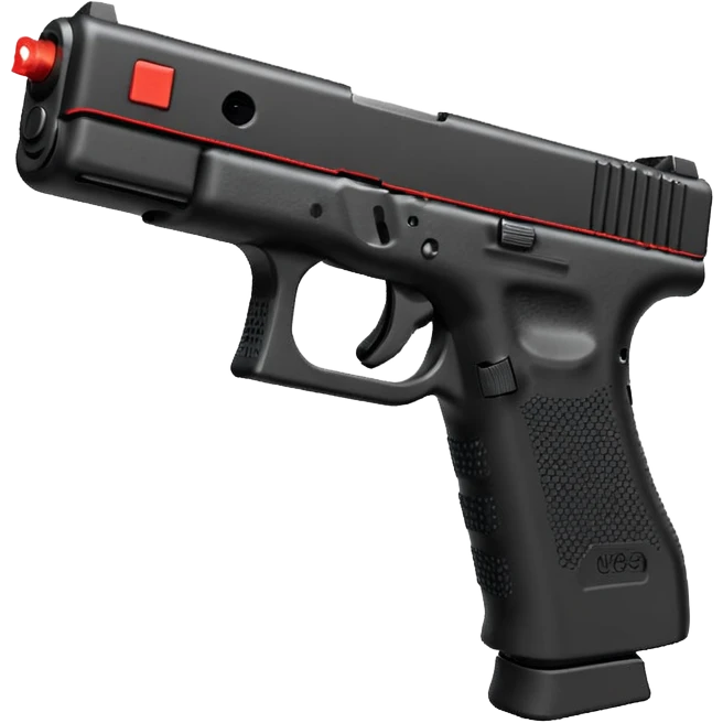 a Glock 19 with a red lager and a dedicated magazine.  emoji