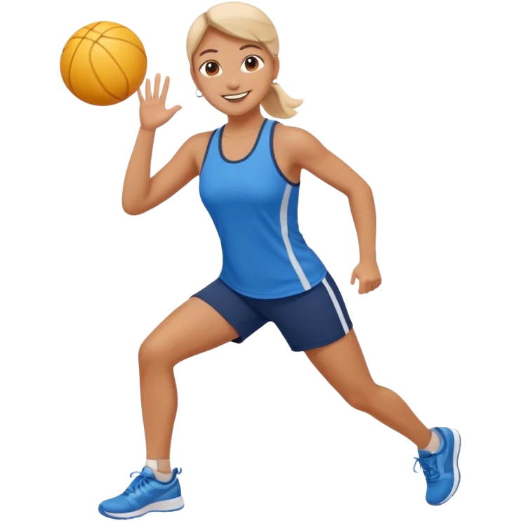 physical education teacher, leading exercises, cheerful emoji