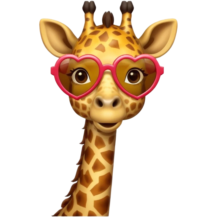 Giraffe with heart shape sunglasses emoji