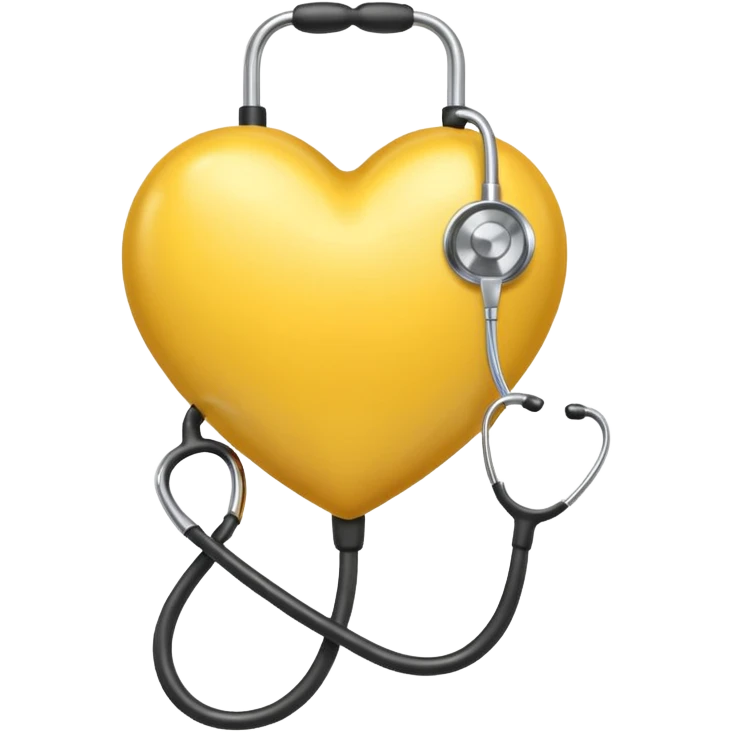 yellow heart with a stethoscope emoji