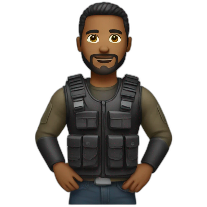 biker with tactical vest emoji