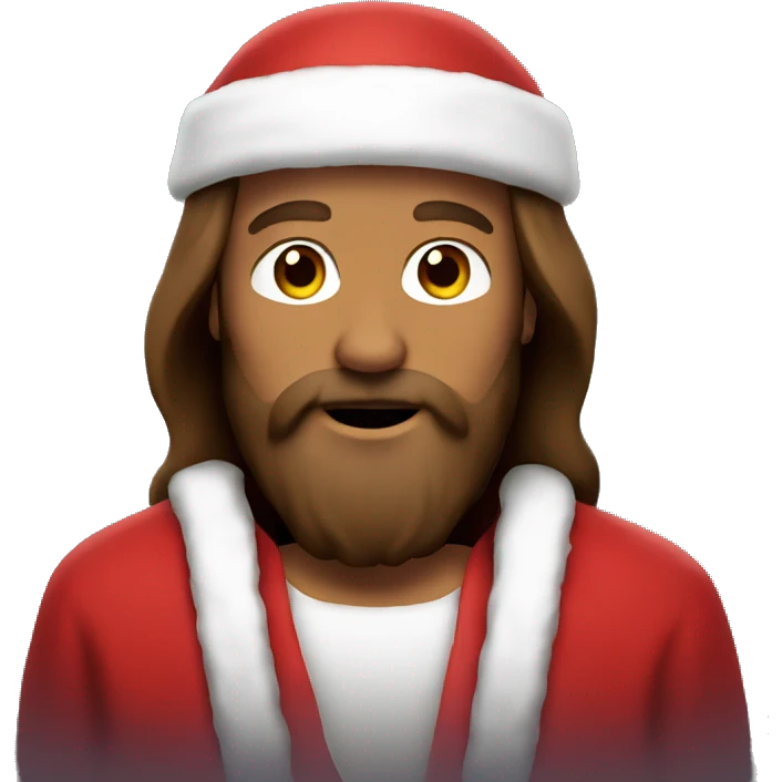 Jesus with Santa Claus emoji