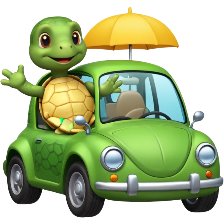 Turtle driving a car  emoji