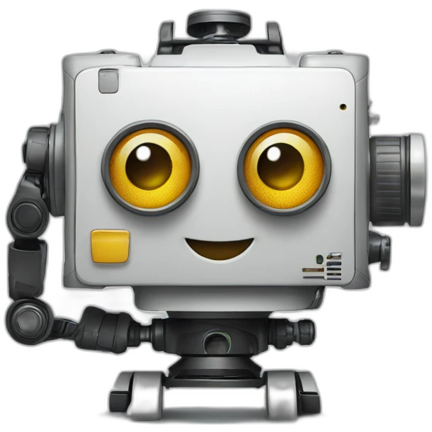Pixotope robot mascot with a camera as a head emoji