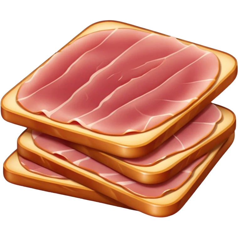 fette sottili  di prosciutto cotto chiaro  (Ham) emoji