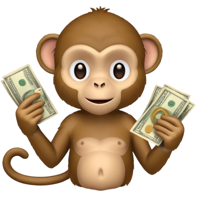 monkey holding money emoji
