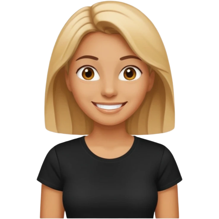beach woman with black t shirt emoji