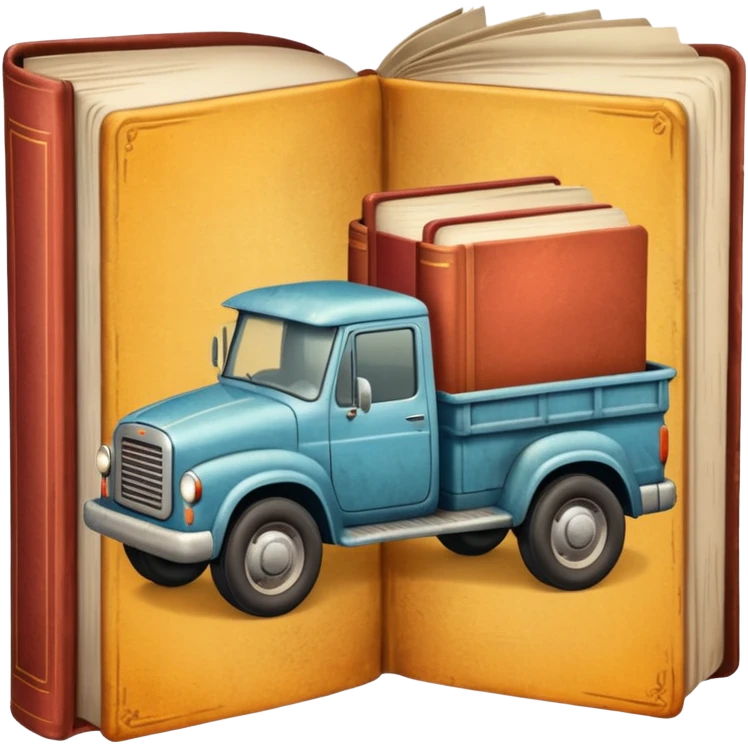 a book with a truck on the cover emoji