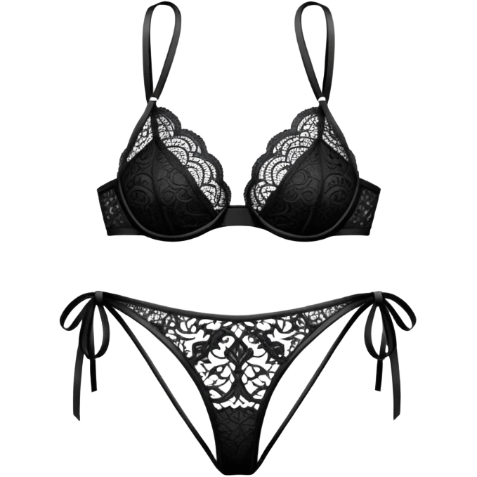 ultra realistic black lace bikini emoji