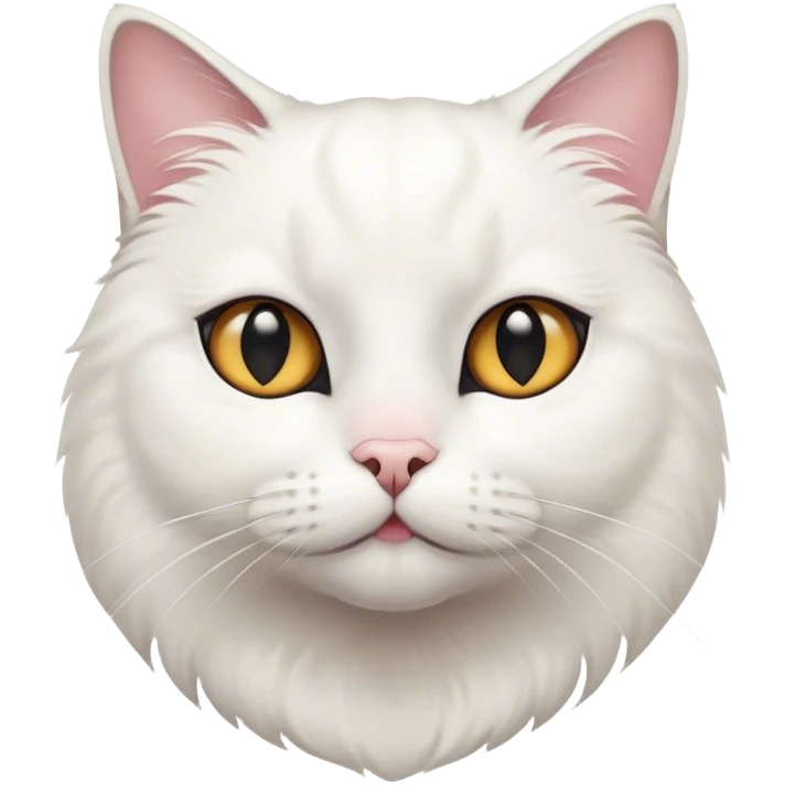 cat, white cat with black chin emoji