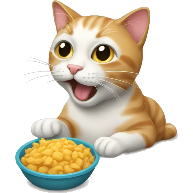 Cat eating food emoji