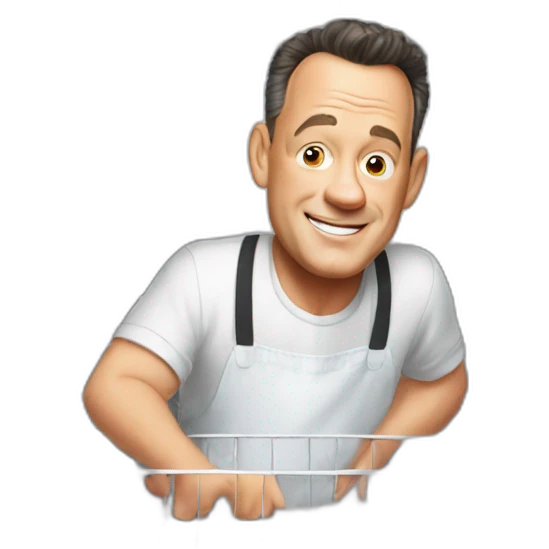 Tom hanks as a dishwasher emoji