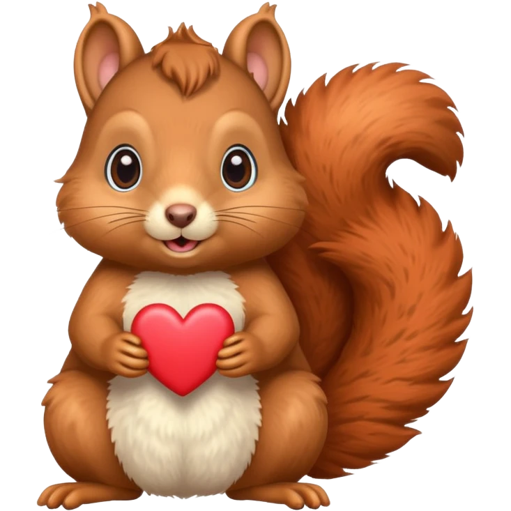 squirrel emoji with hearts instead of eyes emoji