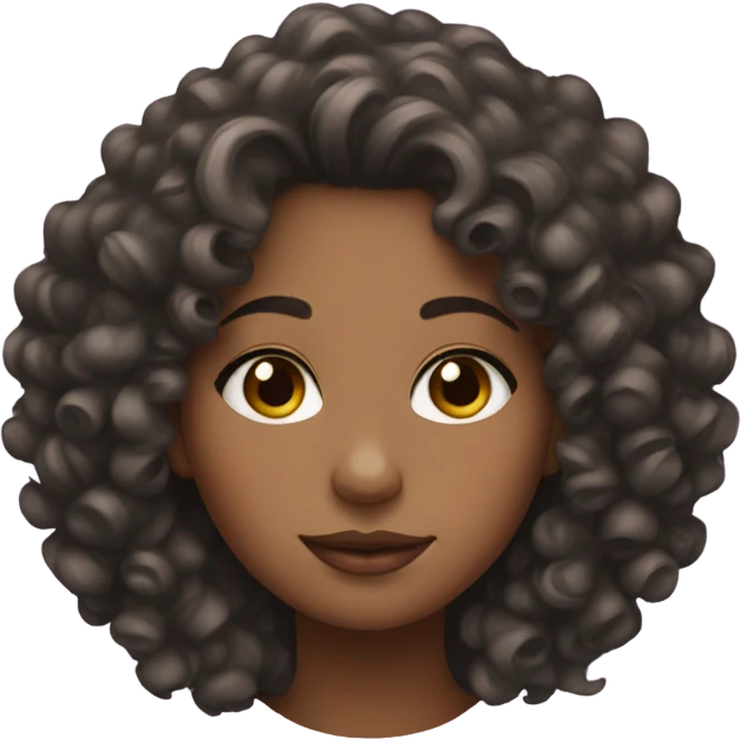 Girl with curly hair and make up emoji