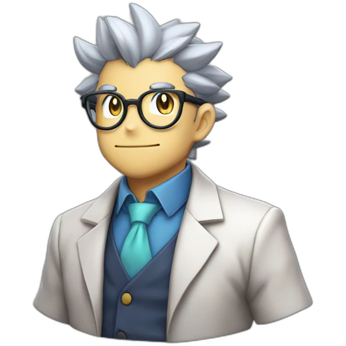 pokemon professor oak anime global trade station badge pokeball emoji