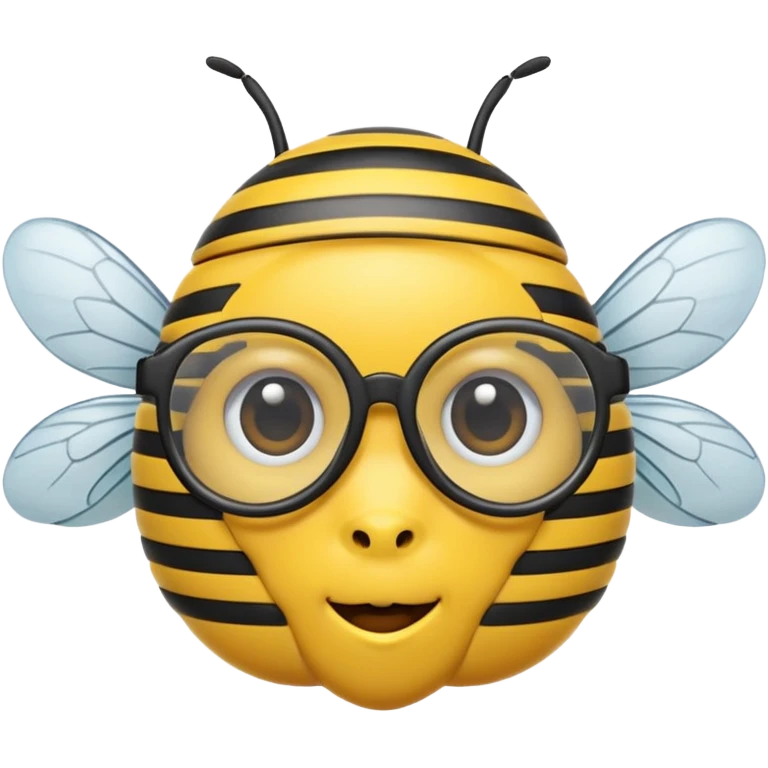 Nerdy bee emoji