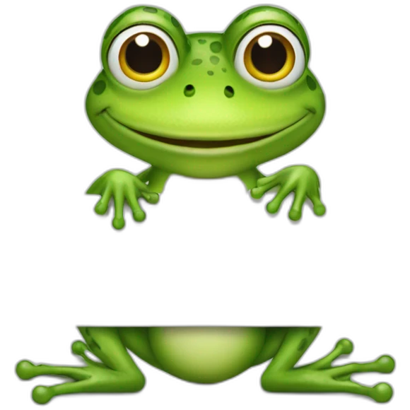 Peppe the frog holding a white board emoji