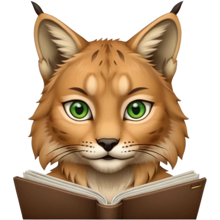 lynx looking at magazine emoji