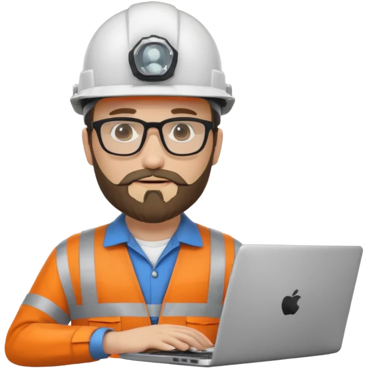 Engineer with laptop, helmet on
 emoji