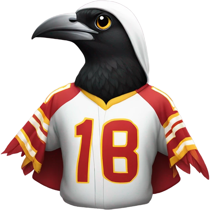 Magpie bird with a chiefs hoodie emoji