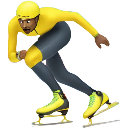 Man speed skating in yellow clothes  emoji