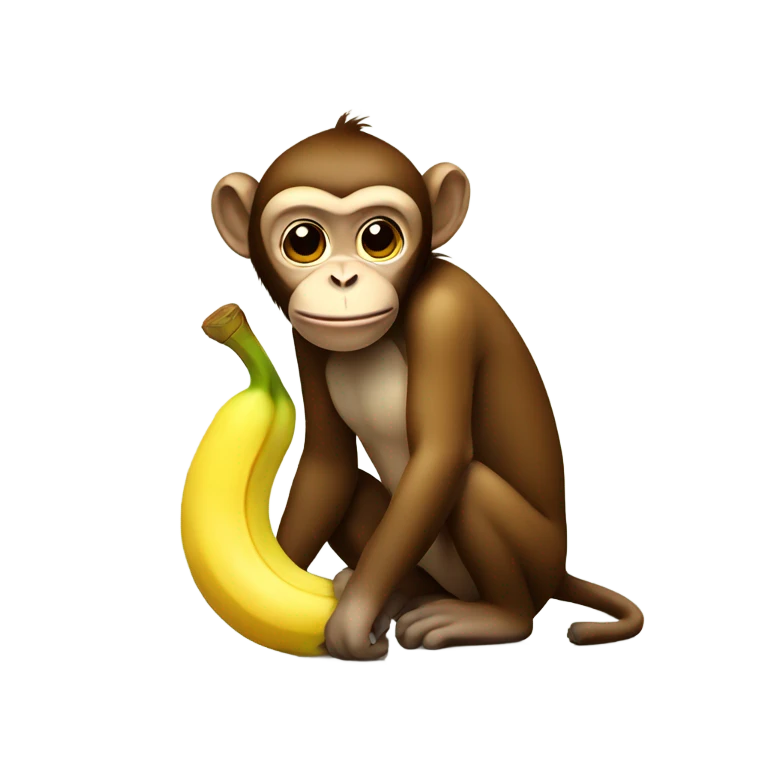 Monkey with banana emoji