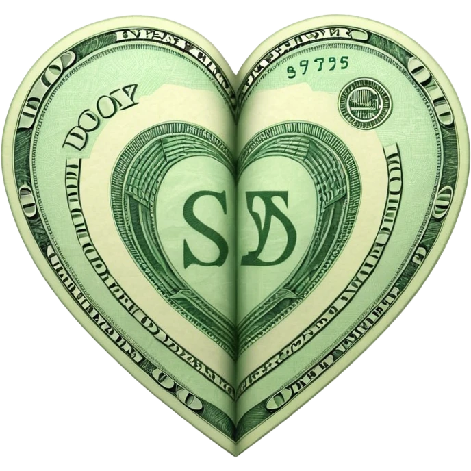 A heart of dollars emoji