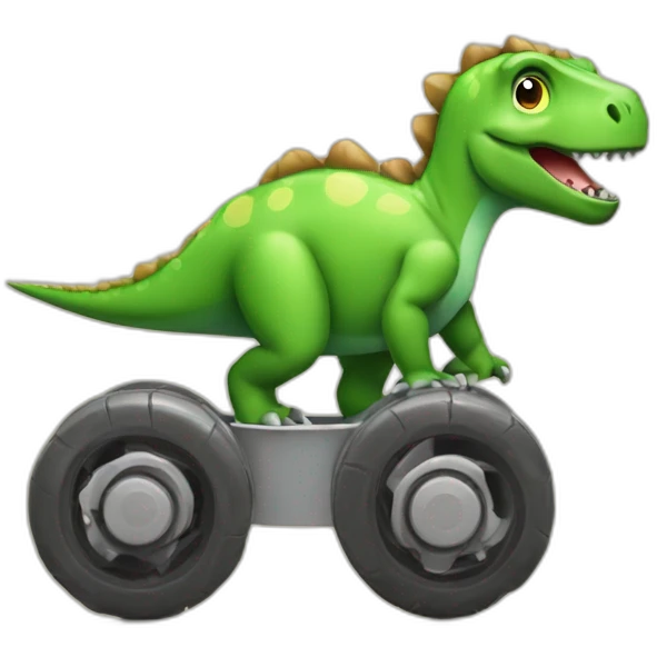 Dinosaure en roller emoji