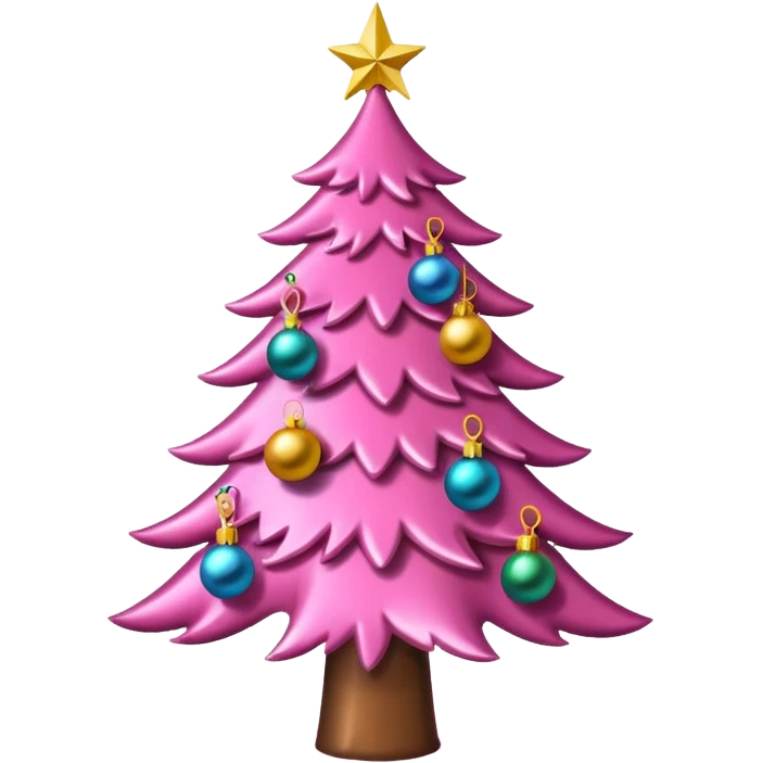 Christmas tree pink emoji