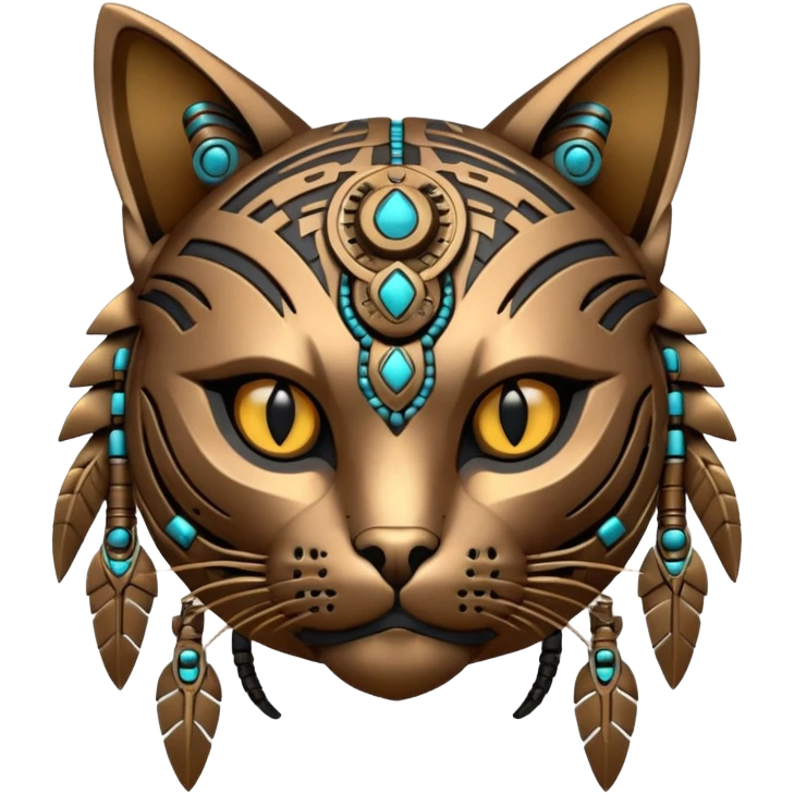 tribal shaman cat cyberborg emoji
