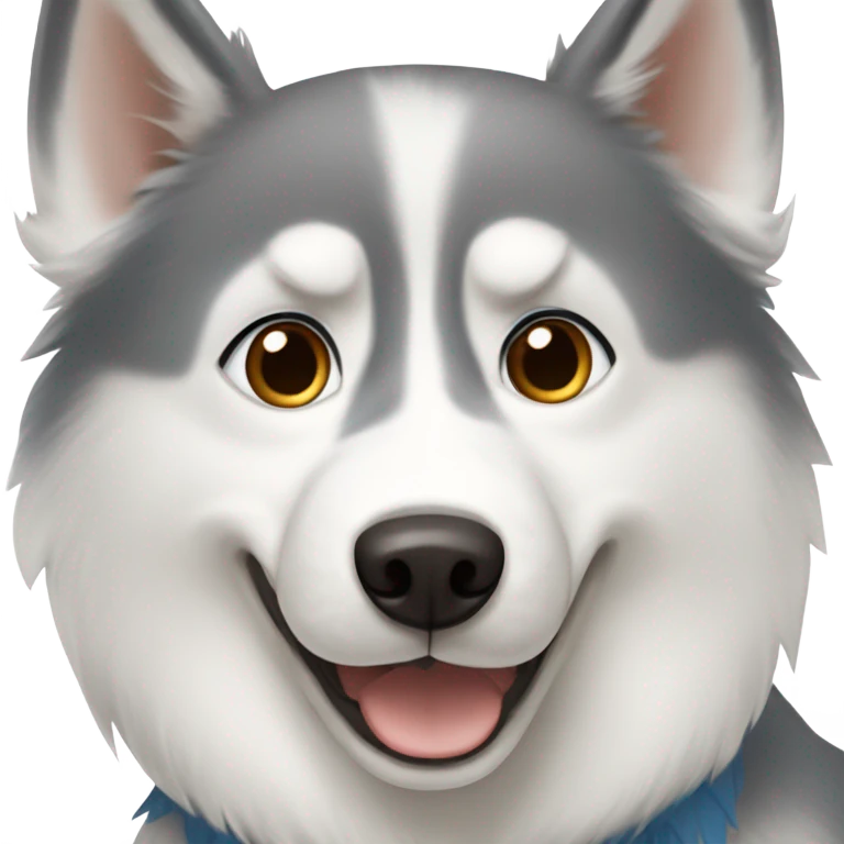 One. Grey Husky with blue eyes, a beige HUSKY with brown eyes and a white Westies emoji