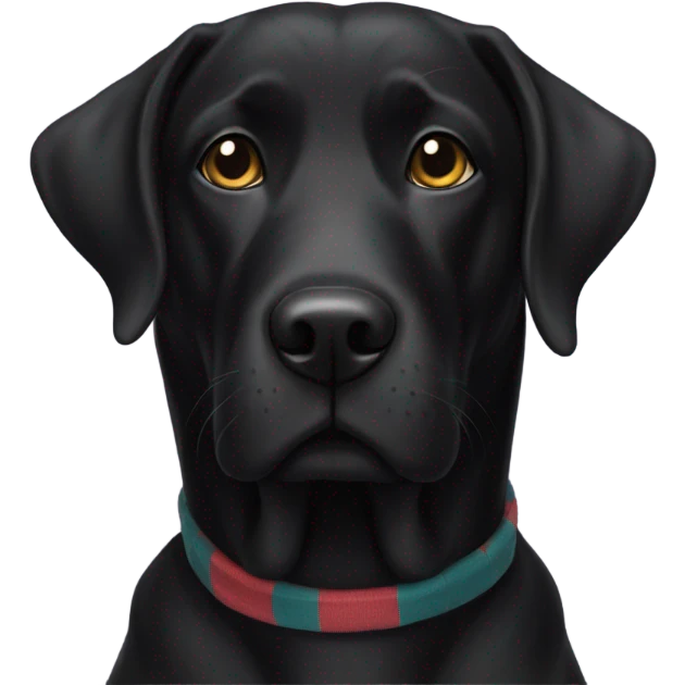 Black lab with ears sticking up wearing socks emoji