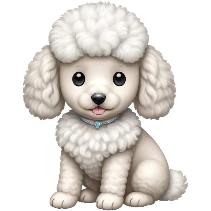 Perro french poodle mini blanco con Alas emoji