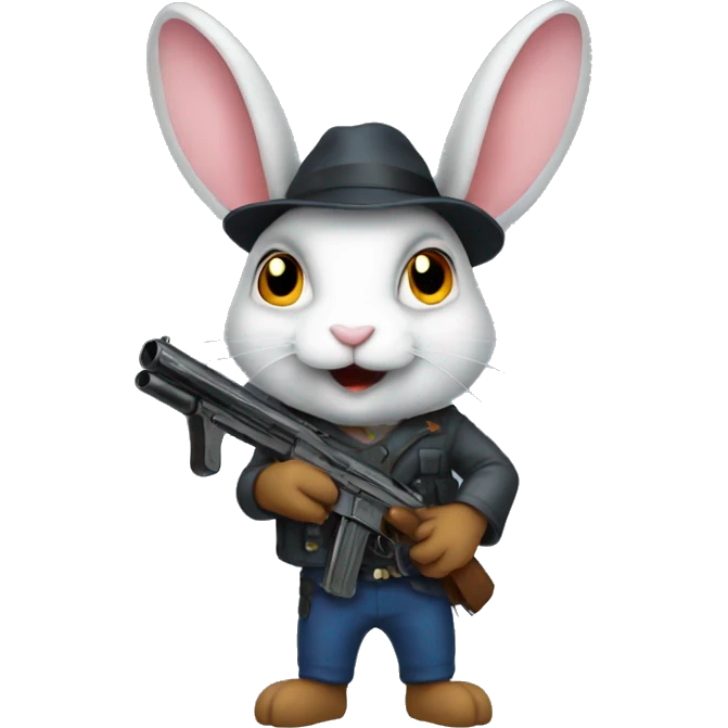 Rabbit with gun emoji