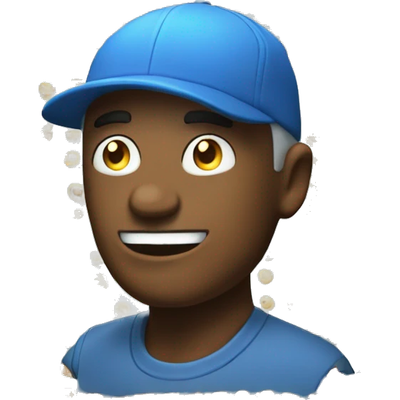 emoji con pulgares arriba con gorra azul emoji