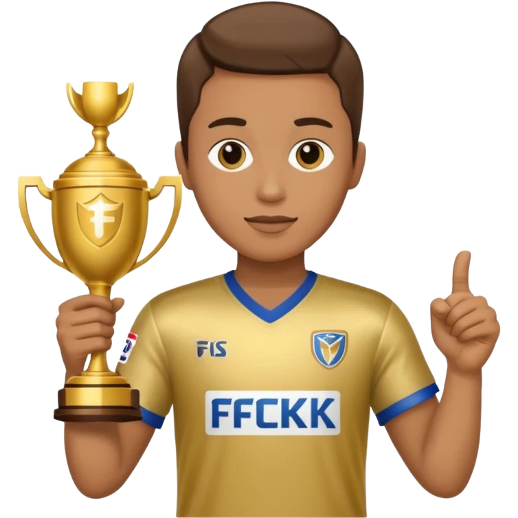 FCK fan with gold trophy  emoji