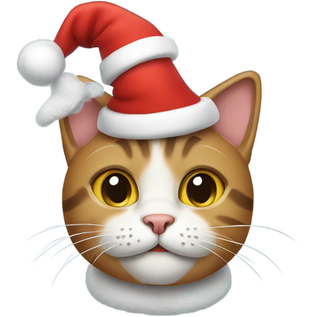 Cat wearing Christmas hat emoji