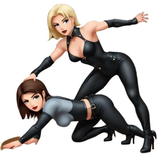 dominatrix whipping a submissive naked man, bent over a table emoji