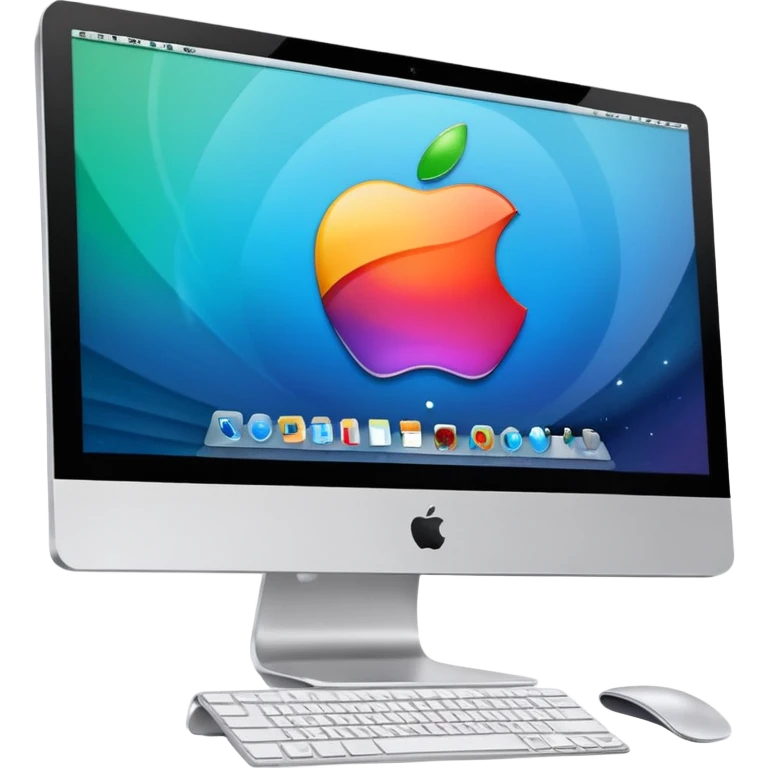 an Apple iMac that is showing a website emoji