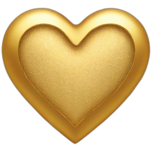Gold Heart Emoji in HD emoji