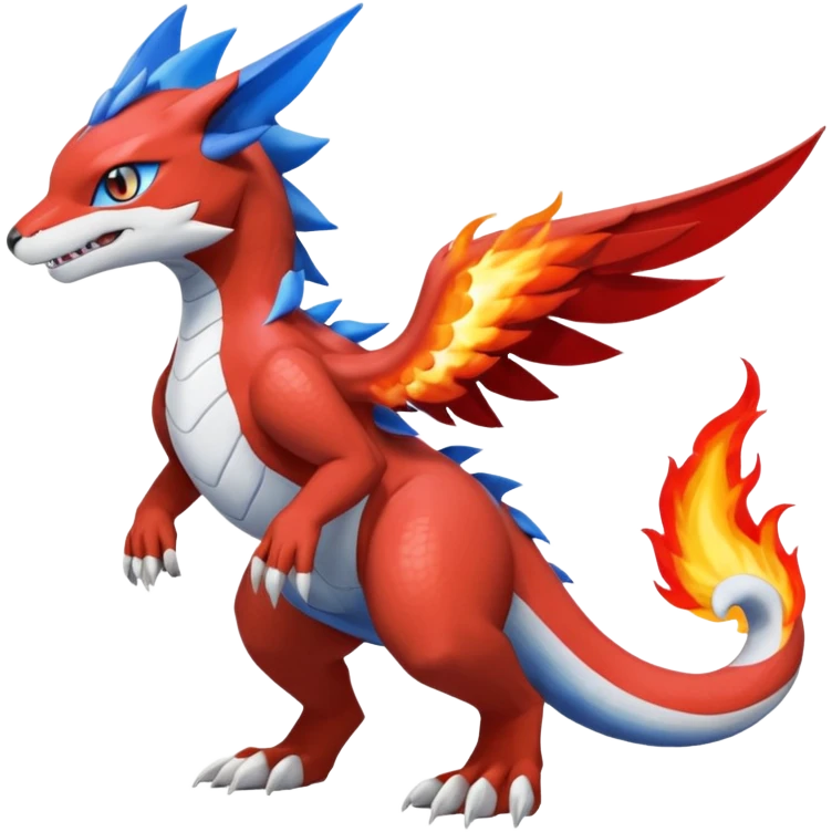 Gabite-Veemon-ExVeemon-Digimon-Latias-Peppercat-Pokémon-Flamedramon-fusion-animal-hybrid-creature, Full body  emoji