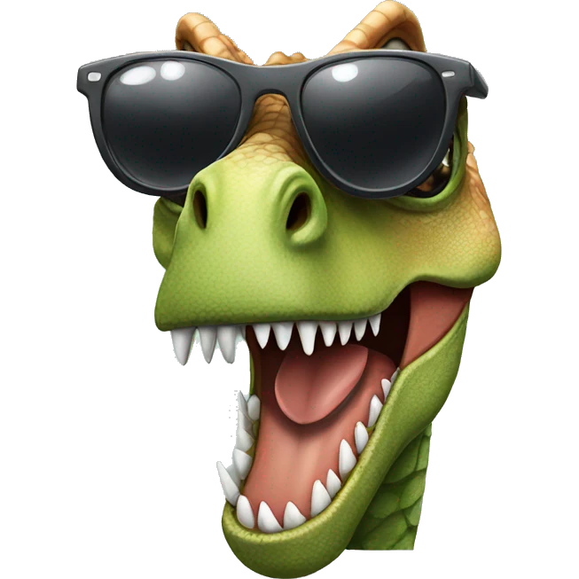 dinosaur wearing sunglasses emoji