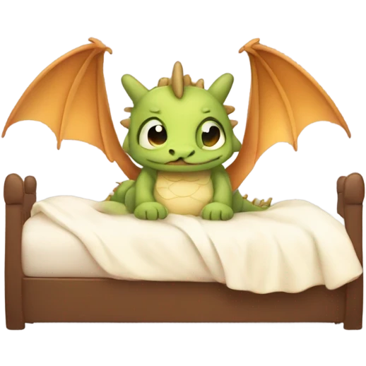 Cute Dragon going to bed  emoji