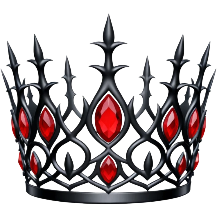 Black and red gothic thorny tiara crown  emoji