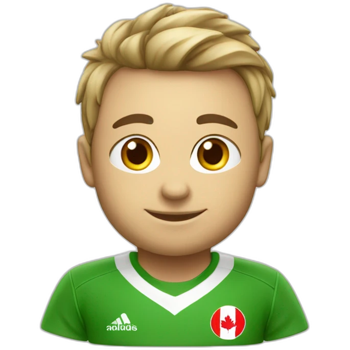 Oie canadienne en tenue de soccer vert emoji