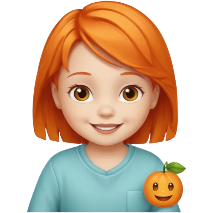 baby girl with orange hair emoji