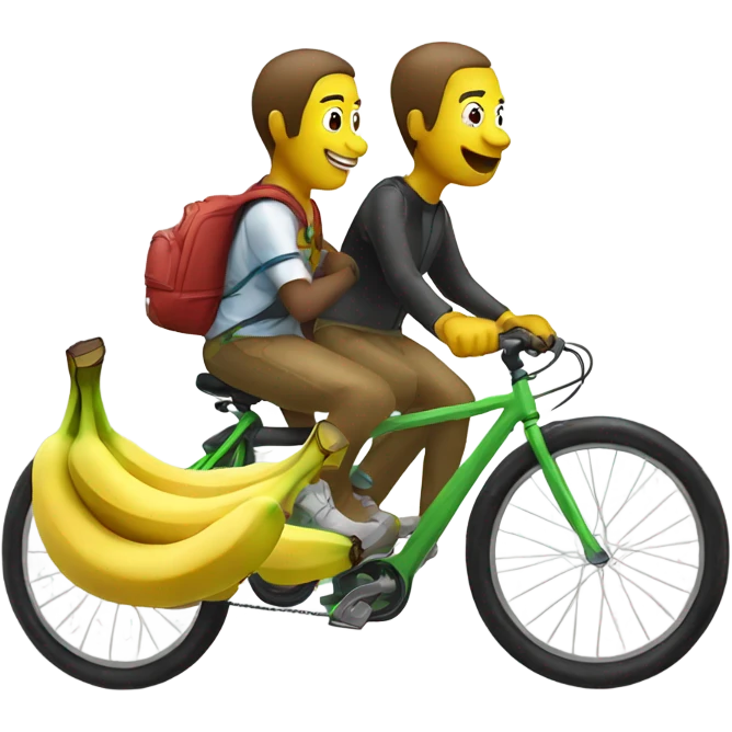 Bananas riding on a tandem bike￼ emoji