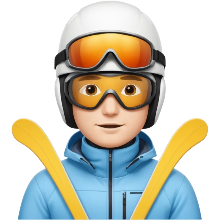 Man skiing, White helmet, Ski,Background Matterhorn emoji